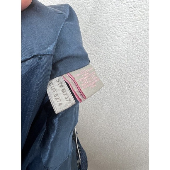 Marsoni By Colors Peacock Blue Lace Appliqué Evening Gown Size 4 Formal M237 - Picture 10 of 10